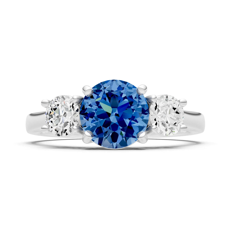 Three Round Cut Gemstone Gold Ring