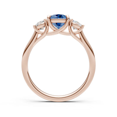 London Blue Topaz Three Round Cut Stone Ring