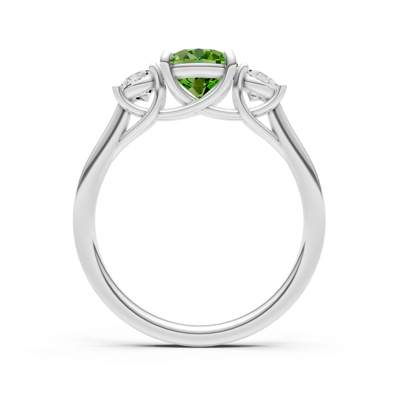 Three Round Cut Gemstone Gold Ring