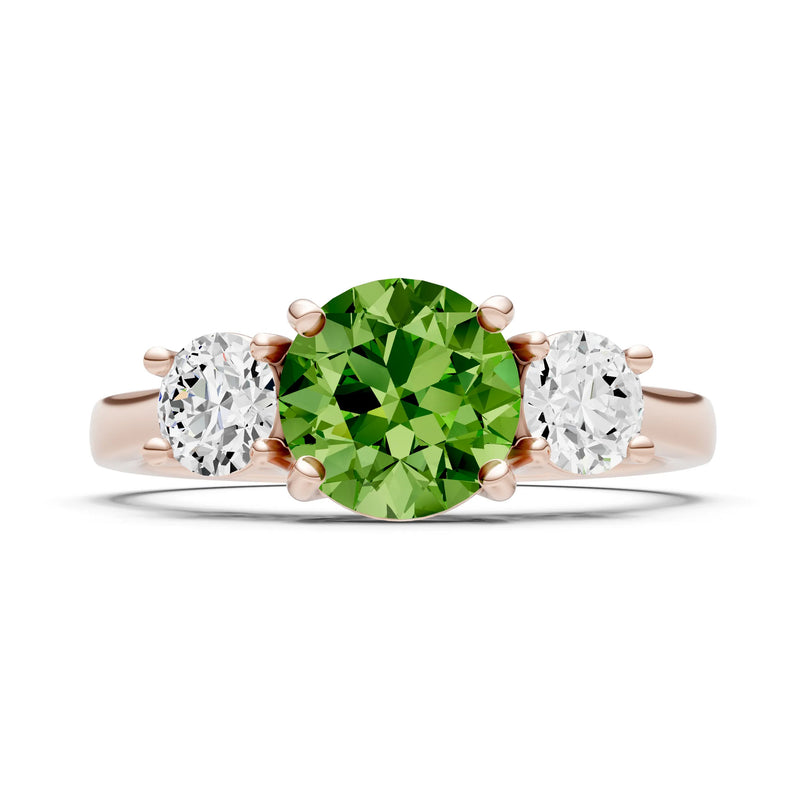 Three Round Cut Gemstone Gold Ring