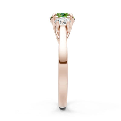 Three Round Cut Gemstone Gold Ring