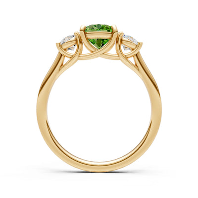 Three Round Cut Gemstone Gold Ring