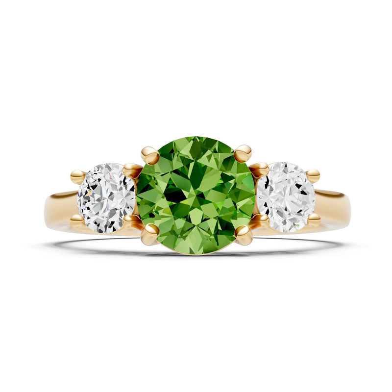 Three Round Cut Gemstone Gold Ring