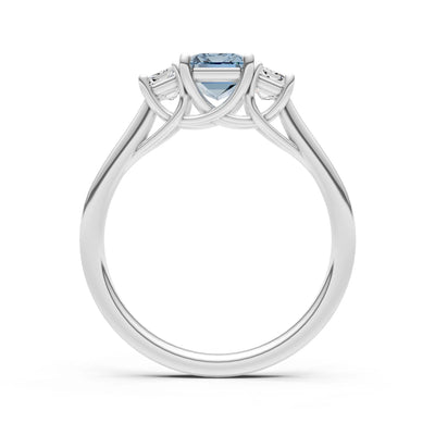 Three Emerald Cut Gemstone Gold Ring