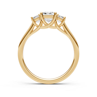 Diamond Three Emerald Cut Stone Ring