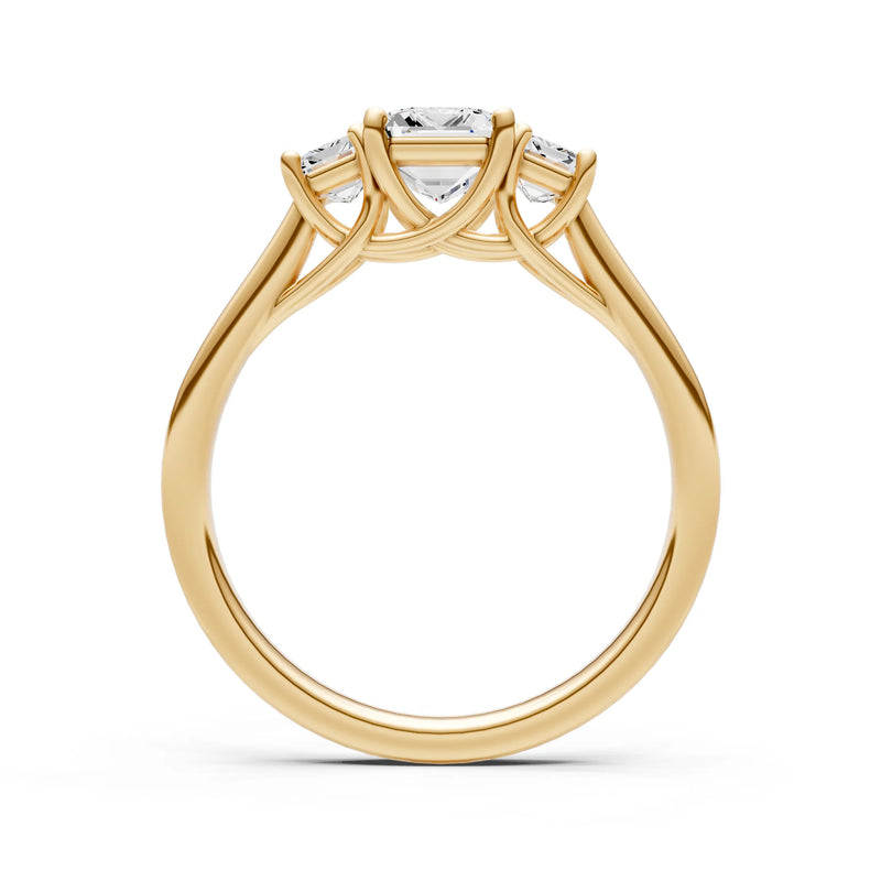 Diamond Three Emerald Cut Stone Ring
