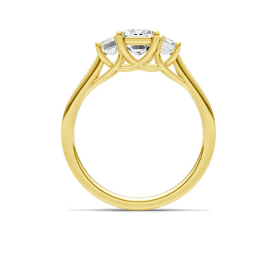 Diamond Three Emerald Cut Stone Ring