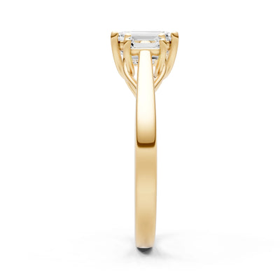 Diamond Three Emerald Cut Stone Ring