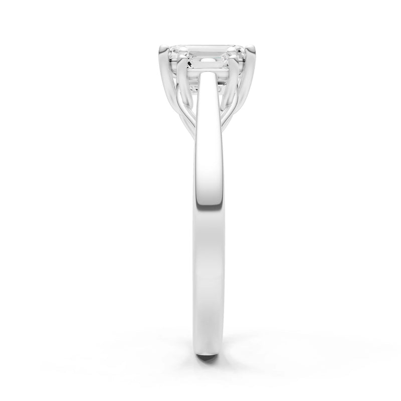 Three Emerald Cut Gemstone Gold Ring