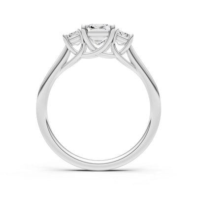 Diamond Three Emerald Cut Stone Ring