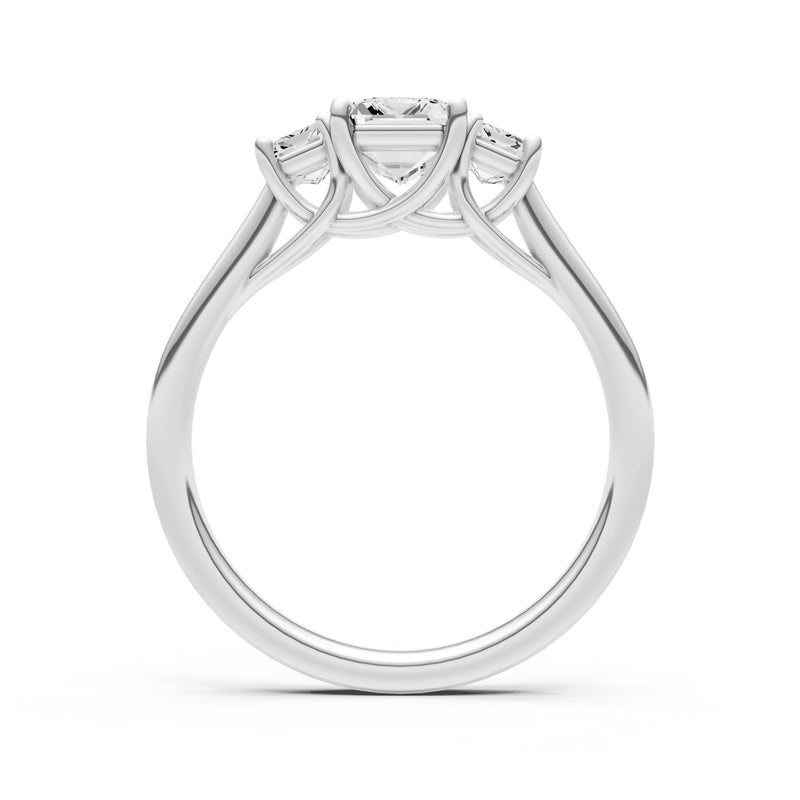 Diamond Three Emerald Cut Stone Ring