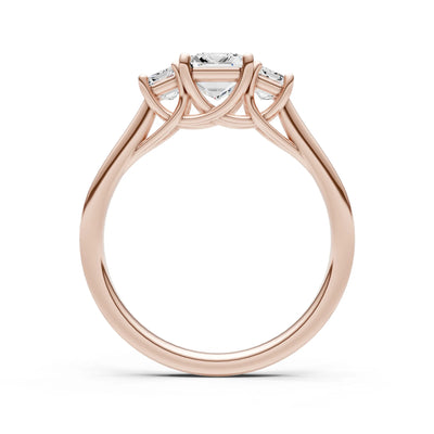 Diamond Three Emerald Cut Stone Ring