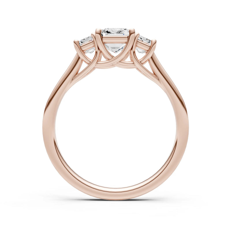 Diamond Three Emerald Cut Stone Ring