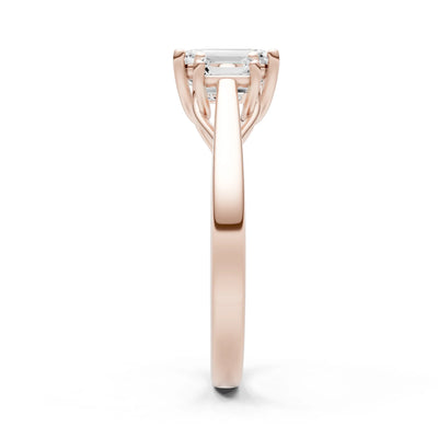 Diamond Three Emerald Cut Stone Ring