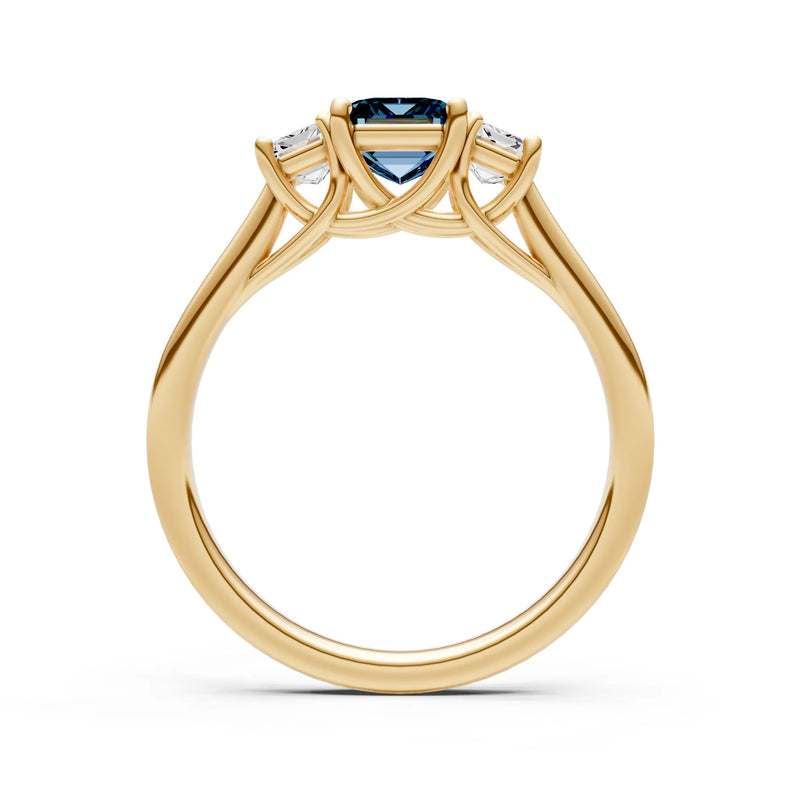 Alexandrite Three Emerald Cut Stone Ring