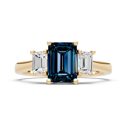 Alexandrite Three Emerald Cut Stone Ring