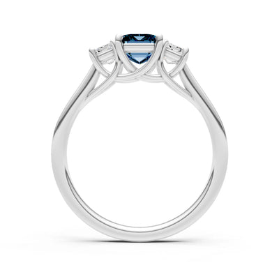 Alexandrite Three Emerald Cut Stone Ring