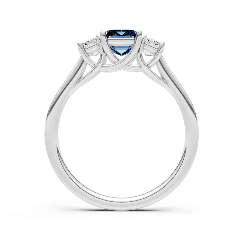 Alexandrite Three Emerald Cut Stone Ring