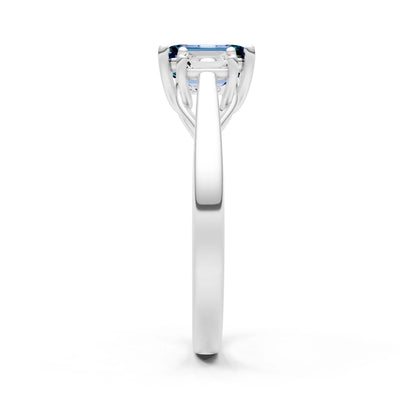 Alexandrite Three Emerald Cut Stone Ring