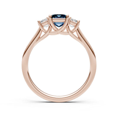Alexandrite Three Emerald Cut Stone Ring