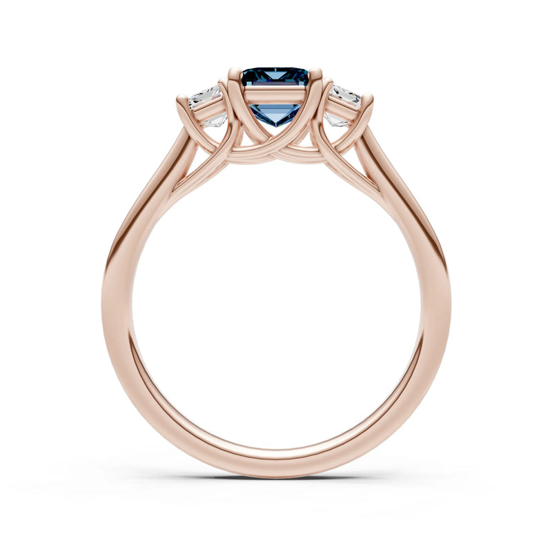 Alexandrite Three Emerald Cut Stone Ring