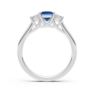 Three Emerald Cut Gemstone Gold Ring