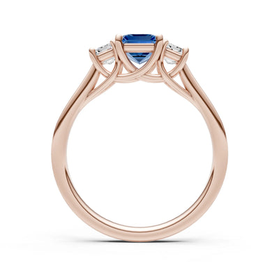 Three Emerald Cut Gemstone Gold Ring