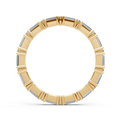 Baguette and Round Full Eternity Band