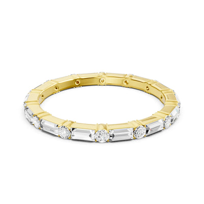 Baguette and Round Full Eternity Band