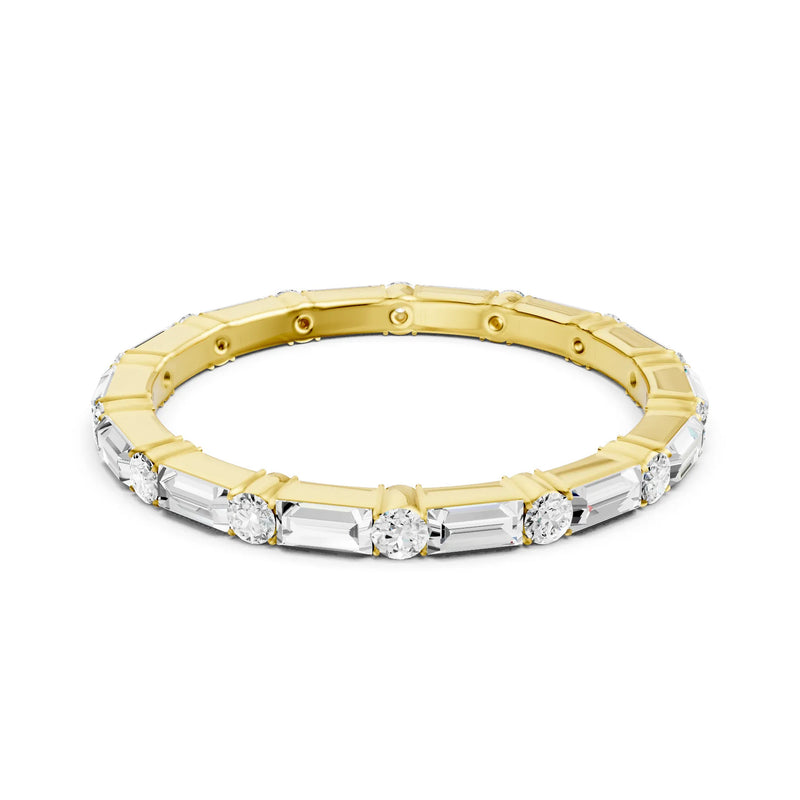 Baguette and Round Full Eternity Band