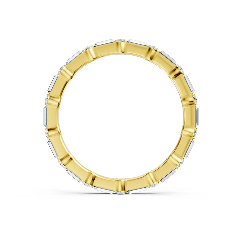 Baguette and Round Full Eternity Band