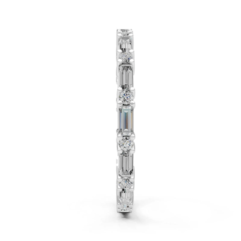 Baguette and Round Full Eternity Band