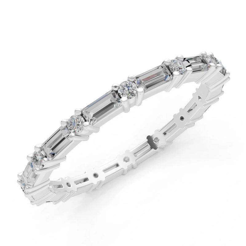 Baguette and Round Full Eternity Band