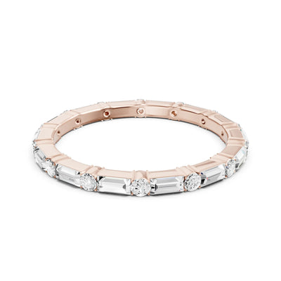 Baguette and Round Full Eternity Band