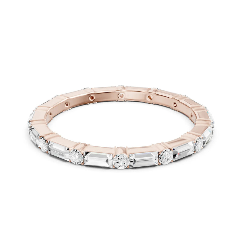 Baguette and Round Full Eternity Band