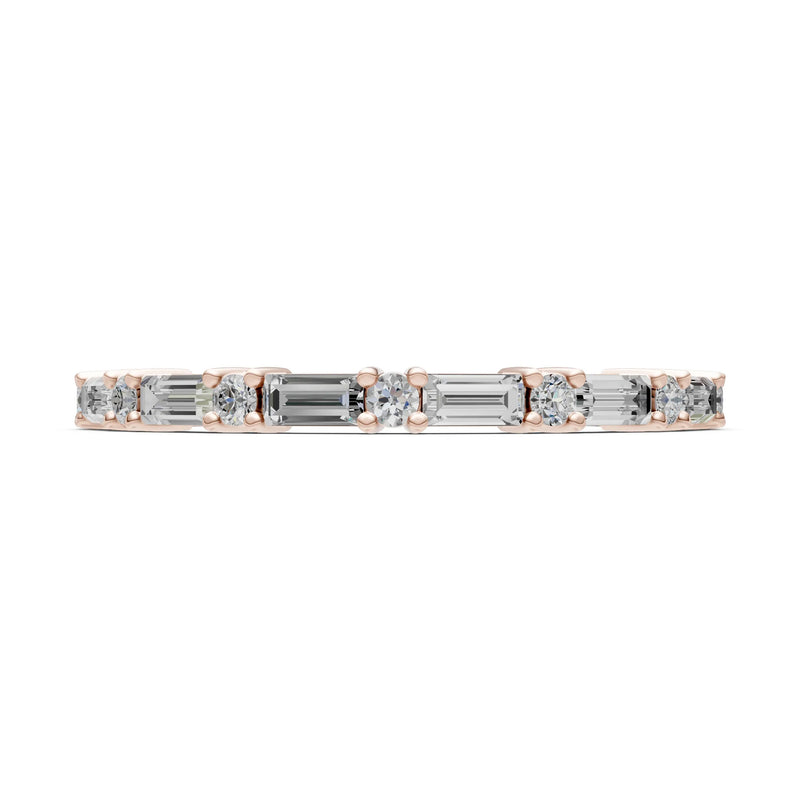 Baguette and Round Full Eternity Band