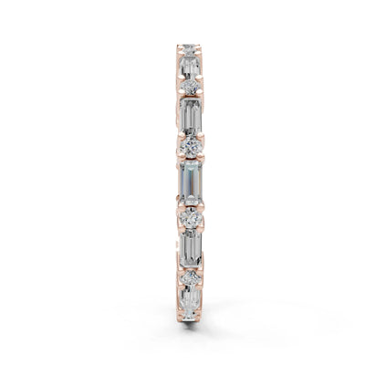 Baguette and Round Full Eternity Band
