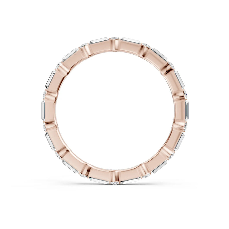 Baguette and Round Full Eternity Band