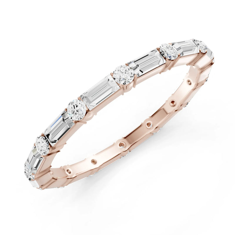 Baguette and Round Full Eternity Band