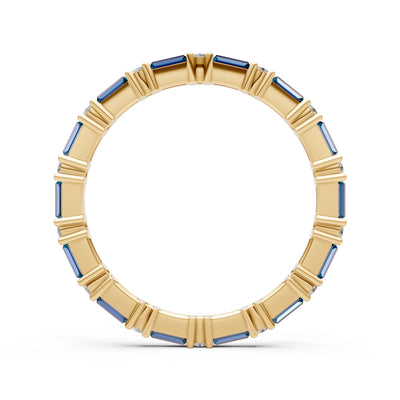 Alexandrite Baguette and Round Full Eternity Band