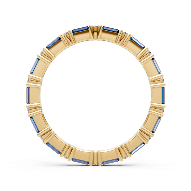 Alexandrite Baguette and Round Full Eternity Band