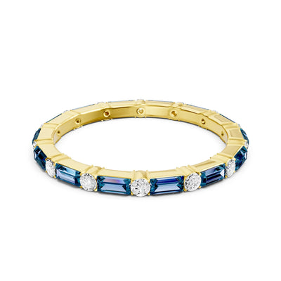 Baguette and Round Full Eternity Band