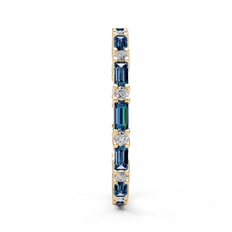 Alexandrite Baguette and Round Full Eternity Band