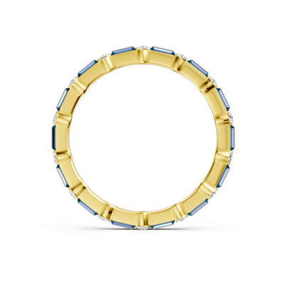 Baguette and Round Full Eternity Band