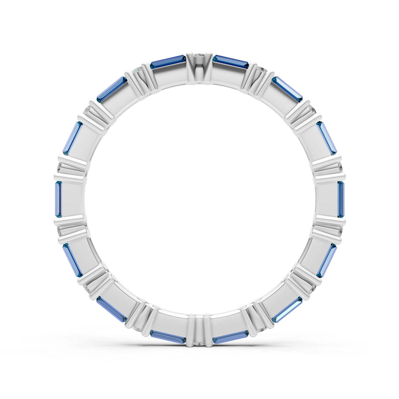 Baguette and Round Full Eternity Band