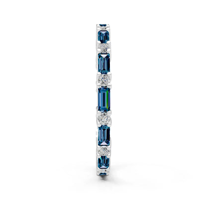 Baguette and Round Full Eternity Band