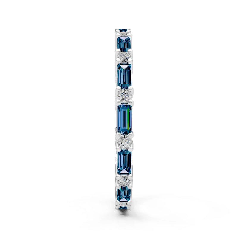 Baguette and Round Full Eternity Band