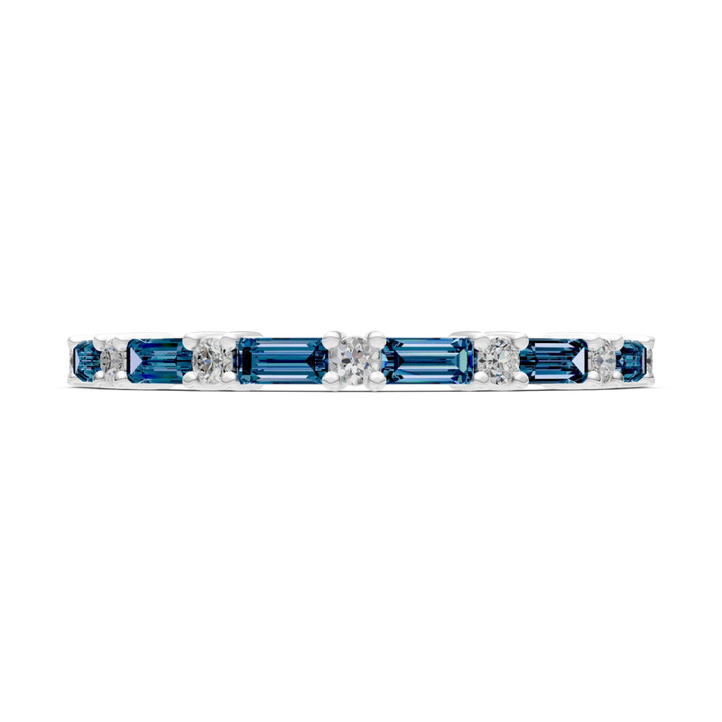 Alexandrite Baguette and Round Full Eternity Band