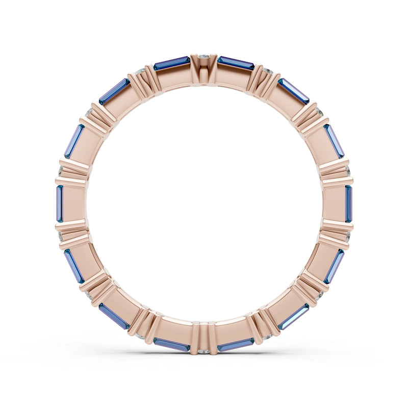 Baguette and Round Full Eternity Band