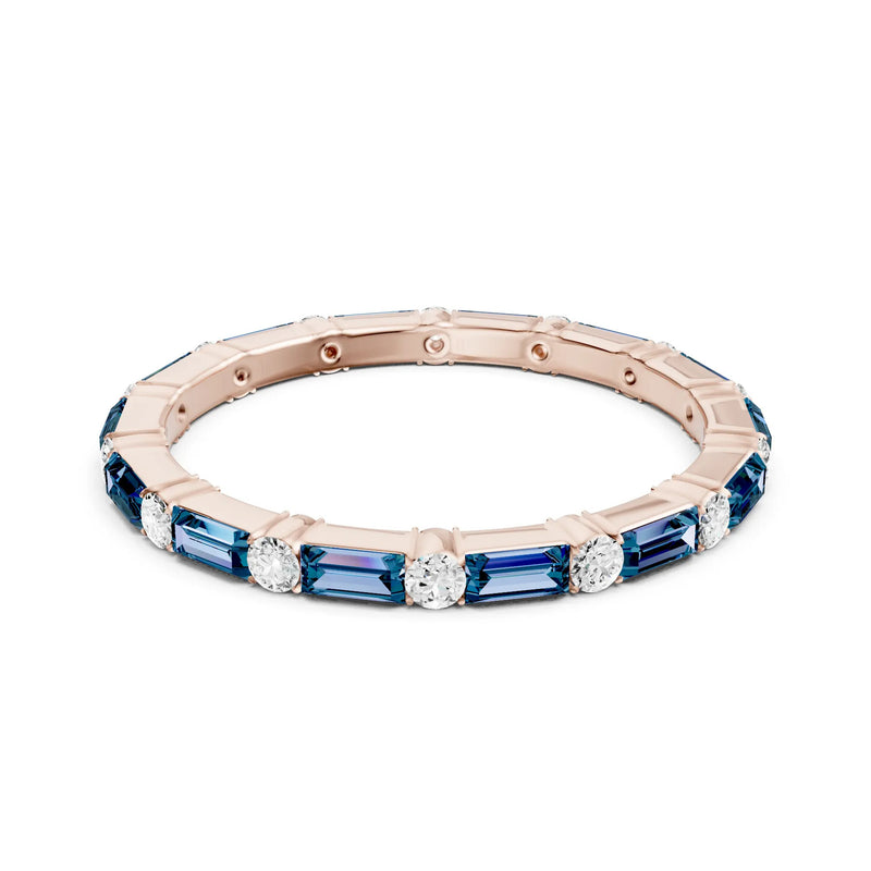 Baguette and Round Full Eternity Band